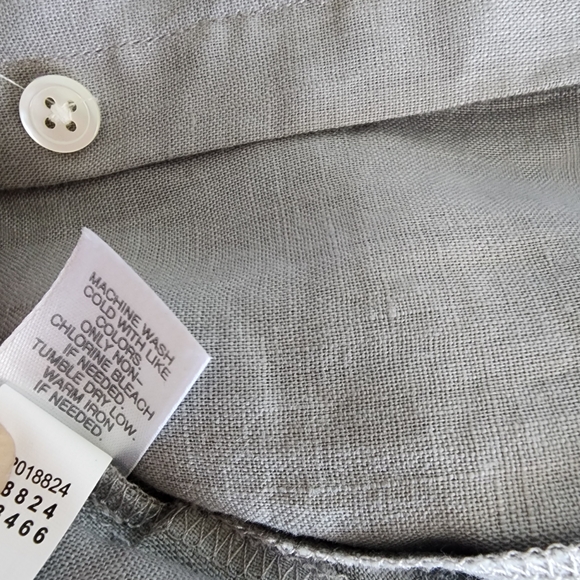 J. Jill Light Gray Linen Shirt - Picture 10 of 10